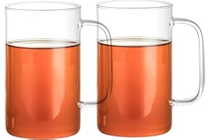 GAIWAN PURE550 x2: Teegläser Set mit Henkel, Große Teetasse aus Glas, Teeglas mit Nutzvolumen 500 ml, Gesamtvolumen 550 ml
