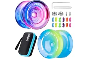 YOSTAR JoJo K2 Pack 2 Responsive Profi JoJo con inattività, Trick Dual Scopo Jo Jo per bambini, Stunt Jo Jo Unresponsive Jo-Jo Adulti, con cuscinetti Yo Yo, 12 stringhe