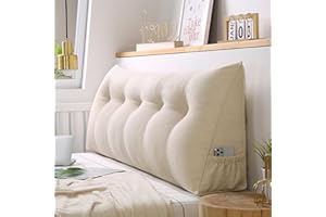 UIHECTA Keilkissen Zum Lesen, Abnehmbare Kopfteil RüCkenlehne, Dreieckiges Kopfteil Kissen, Positionierungs StüTzpolster, Keil Lendenkissen, FüR Tagesbett, Bett,07,200×50×20cm