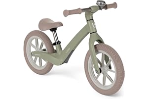 KIKKA BOO KikkaBoo Bicicleta Sin Pedales LANSER, Bici Niño 2 Años, Bicicleta Equilibrio, Desde 2 hasta 6 años, Ultraligera, Sillín Ajustable, Verde Militar