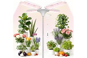 APXEL Växtlampa, 240 LED-odling, växtlampor med fullt spektrum, 35–170 cm justerbar höjd, fyrbladig modell för inomhusväxter