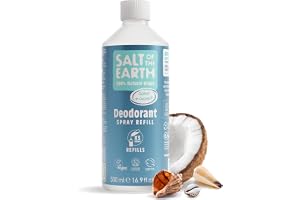 Salt of the Earth – Påfyllning till naturlig deodorantspray | Hav & Kokos 500ml påse – 5 påfyllningar för sprayflaska, långva