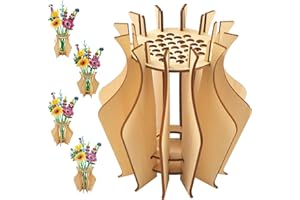 FloralGrace 1 vaso in legno per fiori Lego, bouquet con fiore, supporto in legno per rose Lego