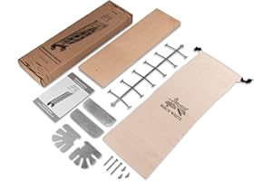 Birch White Doppelpack Flammlachsbrett mit Halterung aus Edelstahl, Flamm-Lachsbretter zum Grillen, Weber Grill Zubehör für Feuerschale 50x15cm