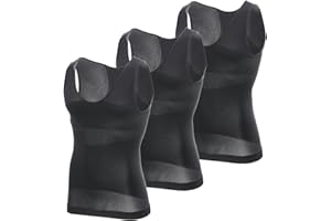 MEETYOO Débardeur Compression Homme,Manches Longues pour Hommes Maillot de Corps Ventre Plat Minceur Gilet Invisible Amincissant sans Manches Body Shaper Tee Shirt