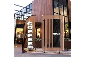 QSUM Kit de bandera y poste de plumas de café de 7 pies signos de café para negocios bandera de swooper bandera publicitaria para tienda de café