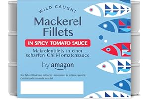 by Amazon Filets De Maquereau Espagnol À la Sauce Tomate Épicée, 3x125g