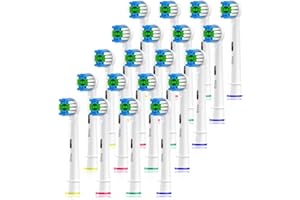 Qitizu Brossette de Rechange Compatible avec Braun Oral-b Brosse à Dents Electriques (20 Blanc, 20 unité (Lot de 1))
