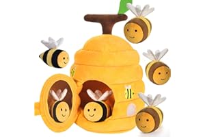 Baby Spielzeug ab 1 Jahr 6 Monate–Bienenstock mit 5 Bienen Sensorik Montessori Spielzeug, Rassel, Spiegel, Baby Geschenk für Jungen & Mädchen, Motorikspielzeug für Kinder 6 9 12 Monate 2 Jahre