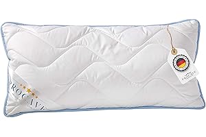 PROCAVE TopCool poduszka pod głowę, odporna na gotowanie, 40 x 80 cm, wysokiej jakości poduszka pikowana, oddychająca poduszka dla alergików, na zimę i lato, 100% z Niemiec