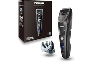 Panasonic ER-SC40-K803 Tondeuse à Cheveux pour Hommes, Portable Sans Fil et Étanche, Lames Supérieures, 20 Longueurs Réglables, 1 Accessoire, Avec ou Sans Fil, Indicateur de Batterie LED, Noir