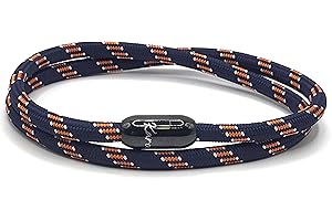 KAROO EARTH JEWELLERY Rope Bracelet | Unisex Braided Paracord Nautical Double Wrap Bracelet with strong Magnetic Clasp | Waterproof surfer bracelet