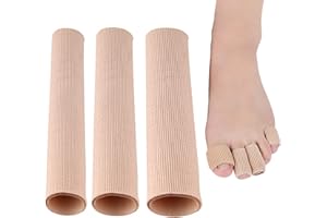 Jinpojun 3 Pièces Tube de Coussin d’Orteil Protecteurs, Découpable Bandage de Tube de Protection des Doigts en Gel Doux pour Enlever Les Cors, Traitement des Oignons, Callosités, 3 Taille
