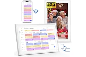 ‎NEWYES NEWYES Digitaler Familienplaner 15,6 Zoll Full HD mit Touchscreen –WLAN-Digitaler Kalender & Digitaler Fotorahmen (1920x1080), Google & iCloud Kalender Sync, APP, 32 GB, Geschenk für Frauen