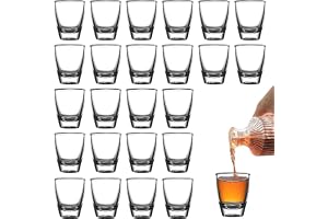 24 st borrelglas, 30 ml, små borrelglas, shotglasset, tjock botten, direktdricksglas, härdat glas, för snaps, vodka, ouzo, sa