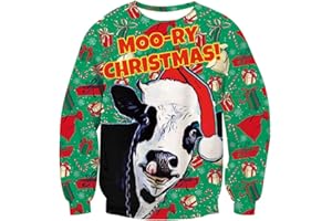 Rave on Friday Noël Pull Sweat-Shirts 3D Impression Manches Longues Ugly Christmas Sweater S-XXL