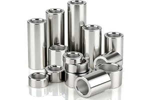 qjuwhua 6 st distanser M12 12 mm ID x 16 mm OD x 25 mm L rostfritt stål 304 cirkulär distanshylsa utan inre gänga ytbricka fö