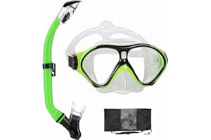 HH HHAO SPORT Snorkeling Gear for Kids with Foldable Silicone Full Dry Snorkel, Kids Snorkel Set Anti Leak Youth Junior Snorkeling Package Diving Mask Soft Tube with Hard Storage Box Scuba Swimming Goggles