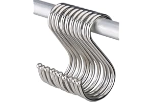 Yesmin 10pcs in Pack S Shaped Hooks Hanging Hooks Hangers for Bathroom, Bedroom, Office and Kitchen (Small)