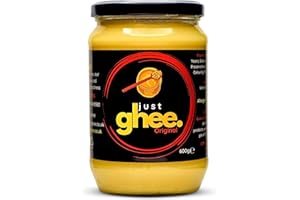 JUST GHEE ORIGINAL FLAVOUR GHEE | PREMIUM & AUTHENTIC COW GHEE | GRASS-FED COWS | RICH TASTE | HIGH SMOKE POINT | NUTRIENT-RICH | VEGETARIAN I AYURVEDIC BENEFITS | 600G GLASS JAR