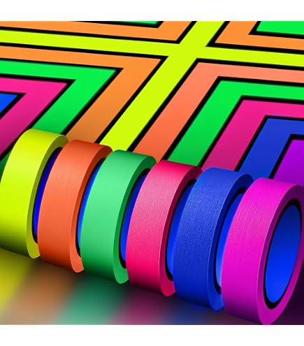 thumbnail: 6 Rollen Neon Plakband Fluorescerend UV Active Tape - Blacklight Party Decoratie 5m X 15mm