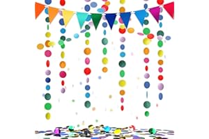 YBwanli Party deko Girlande luftschlangen,konfetti bunt,Faschings deko,deko Einschulung gartenparty Geburtstag,Super Kombination，Bunte Dekoration mit Mehreren Elementen