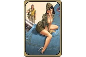 Schatzmix Plaque en métal Pinup Girl Army sur Avion - 20 x 30 cm - Multicolore