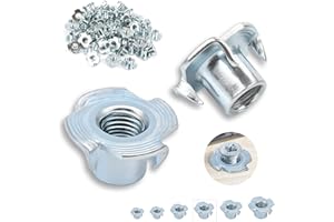 Nenull 60 tuercas de impacto m8 x 11 mm,acero al carbono galvanizado con 4 puntas de impacto,para madera,tablones,muebles,artesanos,construcciones,paredes de escalada,kits de tornillos,bricolaje