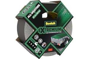 SCOTCHBLUE Scotch Extremium Gewebeband All Weather, 27 m x 48 mm, Hochleistungs-Klebeband für den Außenbereich, Panzertape - Wasserdichtes, Wetterfestes Reparaturband zum Befestigen und Abdichten