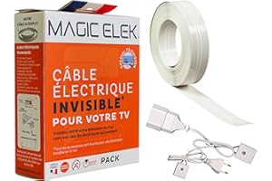 MAGIC ELEK - Câble électrique ultra plat 3M 230V/16A - fil électrique invisible- ruban électrique qui disparaît sous peinture, papier peint, carrelage, parquet Fini les goulottes passe cable