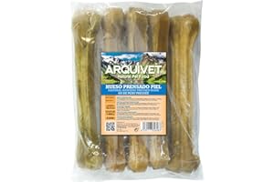 Arquivet, Hueso prensado piel de vacuno, Snacks para perros, Chuches para perros, Golosinas para perros, Treats para perro deliciosos, 26,5 cm, Bolsa 5 uds,