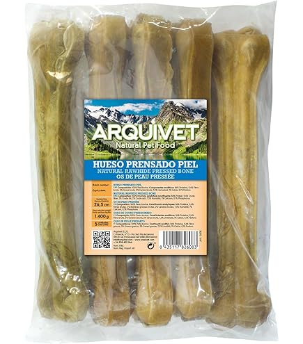 6 Ossi Pressati Per Cani In Pelle Bovina - 25 Cm, Rinforzanti Per Denti, Snack Naturali E Digeribili - Foto 3