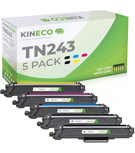 TN247, TN243 compatibele tonercartridge als vervanging voor Brother TN- 243CMYK, TN247 voor MFC-L3750CDW, MFC-L3770CDW, DCP-L3550CDW, HL-L3230CDW, HL-L3210CW, MFC-L3710CW (pak van 5
