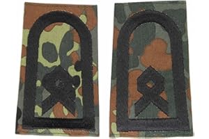 baum-m gmbh Rangschlaufen für Schulterklappen für die Deutsche Bundeswehr flecktarn mit schwarzem oder goldenem Stick