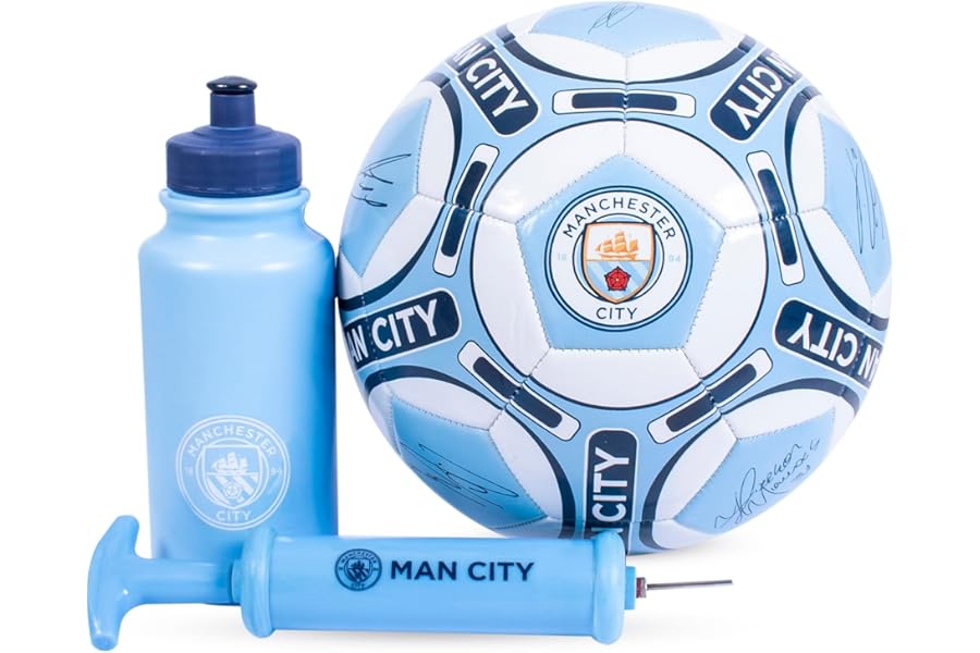 Hy-Pro Officially Licensed Size 5 Soccer Ball with 500ml Water Bottle & Ball Pump Set | Kids & Adults Indoor & Outdoor Training Aid