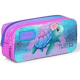 Coral High İki B&ouml;lmeli Kız &Ccedil;ocuk Pembe Yeşil Kaplumbağa Kalem &Ccedil;antası Kalemlik