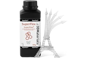 Superflex 3D-Druckerharz, Weichheit 80 A, Simuliert flexiblen Gummi, hergestellt in Korea von 3DMaterials (500g, Transparent)