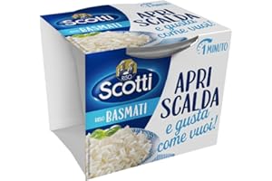 Riso Scotti, Apri Scalda e Gusta Basmati, Cup di Riso Monoporzione Pronto in 1 Minuto, 200g