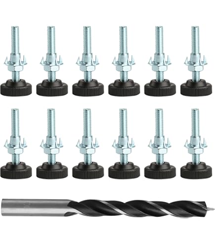 Gedotec Regelschroef M8 x 45 mm meubelschroef stelvoet met inslagmoer