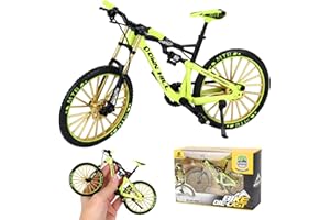 HIULLEN Finger Fahrrad Modell, 1:10 Mountainbike-Modell Spielzeug, Finger Mountainbike Modells Ornamente, Miniatur Fingers Bike, Mini Bend Fahrrad Modells(Grün)