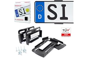 ‎CHIPPOWER 2er-Set Kennzeichenhalter Nummernschildhalter Kennzeichenträger Simple Fix Rahmenlos für KFZ Auto Satz 2 Stück leicht zu montieren