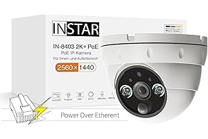 INSTAR IN-8403 2K + PoE biała - LAN/PoE kamera monitorująca z AI (AI), kamera IP, Power Over Ethernet, PIR, widoczność w nocy, do użytku wewnątrz i na zewnątrz, HomeKit - MQTT