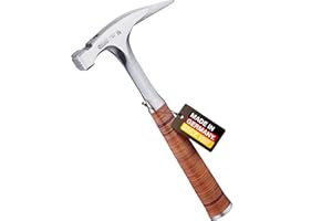 PICARD Marteau de charpentier, version légère, no. 790 1/2 striée | Outil tout acier avec porte-clou magnétique | Marteau couvreur & coffreur professionnel avec poignée cuir