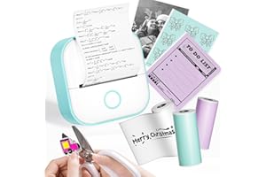 Phomemo T02 Mini Sticker Printer, Bluetooth Mini Thermal Printer, Portable Label Maker Inkless Sticker Maker Machine, Pocket Phone Instant Print for Notes Picture DIY