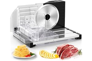 KICHOT Taglierina Per Pane, Affettati O Formaggio, Macchina Per Tagliare Il Pane, Regolabile 0-18mm, Compatta E Pieghevole, Senza Bpa, Con Interruttore Di Sicurezza, 160 Watt, Nero