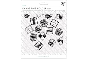 Xcut 6x6" Embossing Folder Sweet Treats Mini Cakes DIY Arts & Craft Accessories Card Making Supplies Embossing Decoration, Scoring Supplies & Crafting Tool Accessories, Scrapbooking, Embossing Ink Pad