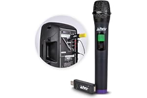 PARTY SOUND & LIGHT Système de microphone à main sans fil avec écran digital UHF via USB