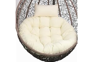 CFMZ Egg Chair Cushion Only, Washable Hanging Egg Chair Cushion Replacement, Large Thick Hanging Swing Chair Cushion, Indoor Outdoor Garden Chair Mat Pads for Chairs Beige