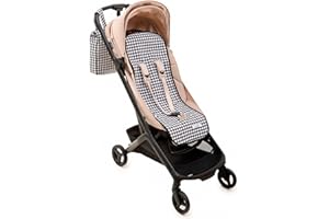 Mi Bollito - Universal buggy mat - Vichy style padded and breathable - 100% cotton - Compatible with all prams - Made in Spain. (Black)