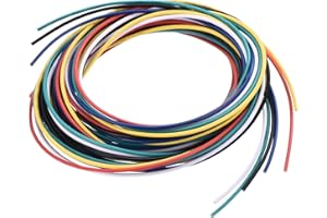 sourcing map 30 Gauge PVC Hookup Wire 1.5m/5ft 30AWG Flexible Electrical Wire UL1007 Tinned Copper Stranded 6 Color, 1mm Dia for Model Aircraft Electric Appliances Internal Connect